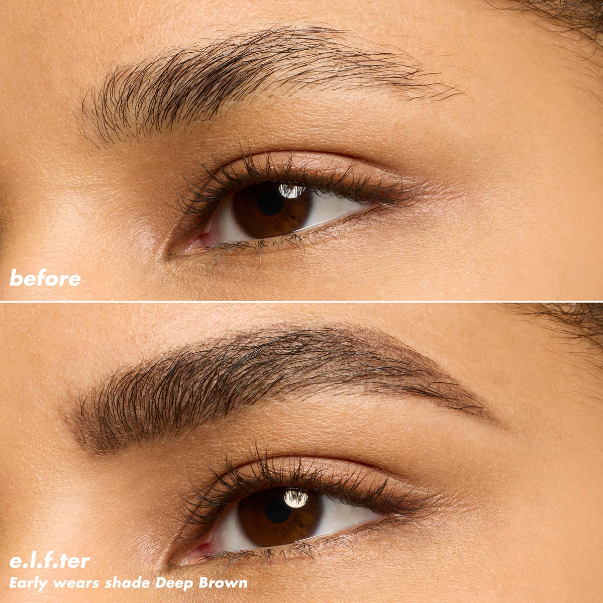 Application du crayon à sourcils e.l.f. Micro-Fine sur un sourcil