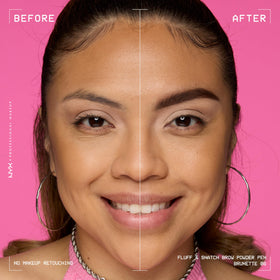 Application du crayon à sourcils NYX Fluff & Snatch sur un modèle
