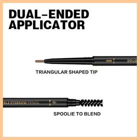 Application du crayon à sourcils sur la peau