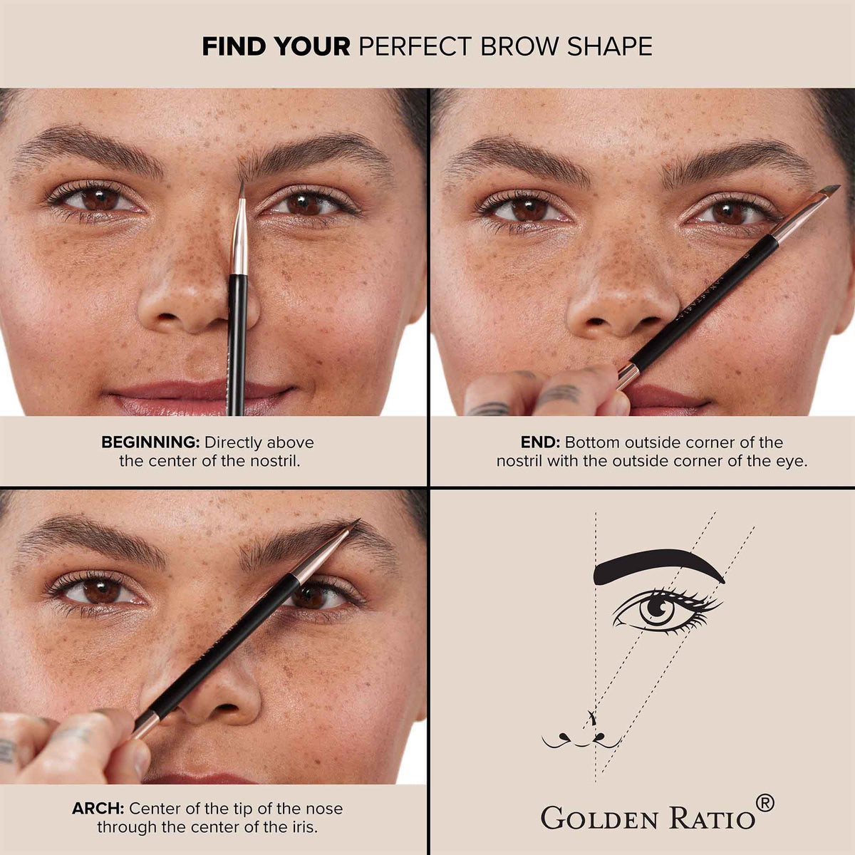 Application du crayon à sourcils sur une main
