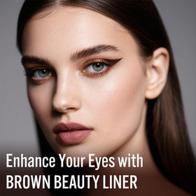 Application du crayon eyeliner gel BEPHOLAN marron sur les yeux