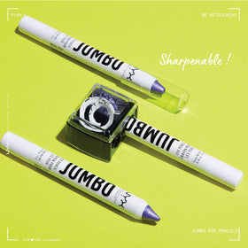 Application du crayon Jumbo NYX sur la paupière, montrant sa couleur éclatante