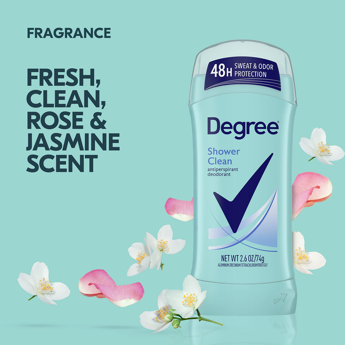 Application du déodorant antitranspirant Degree sur la peau