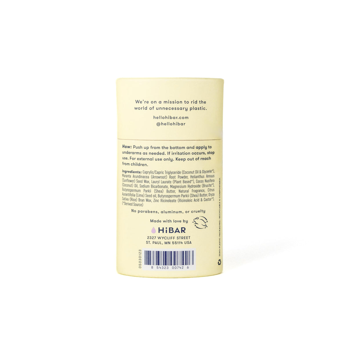 Application du déodorant HIBAR sur la peau