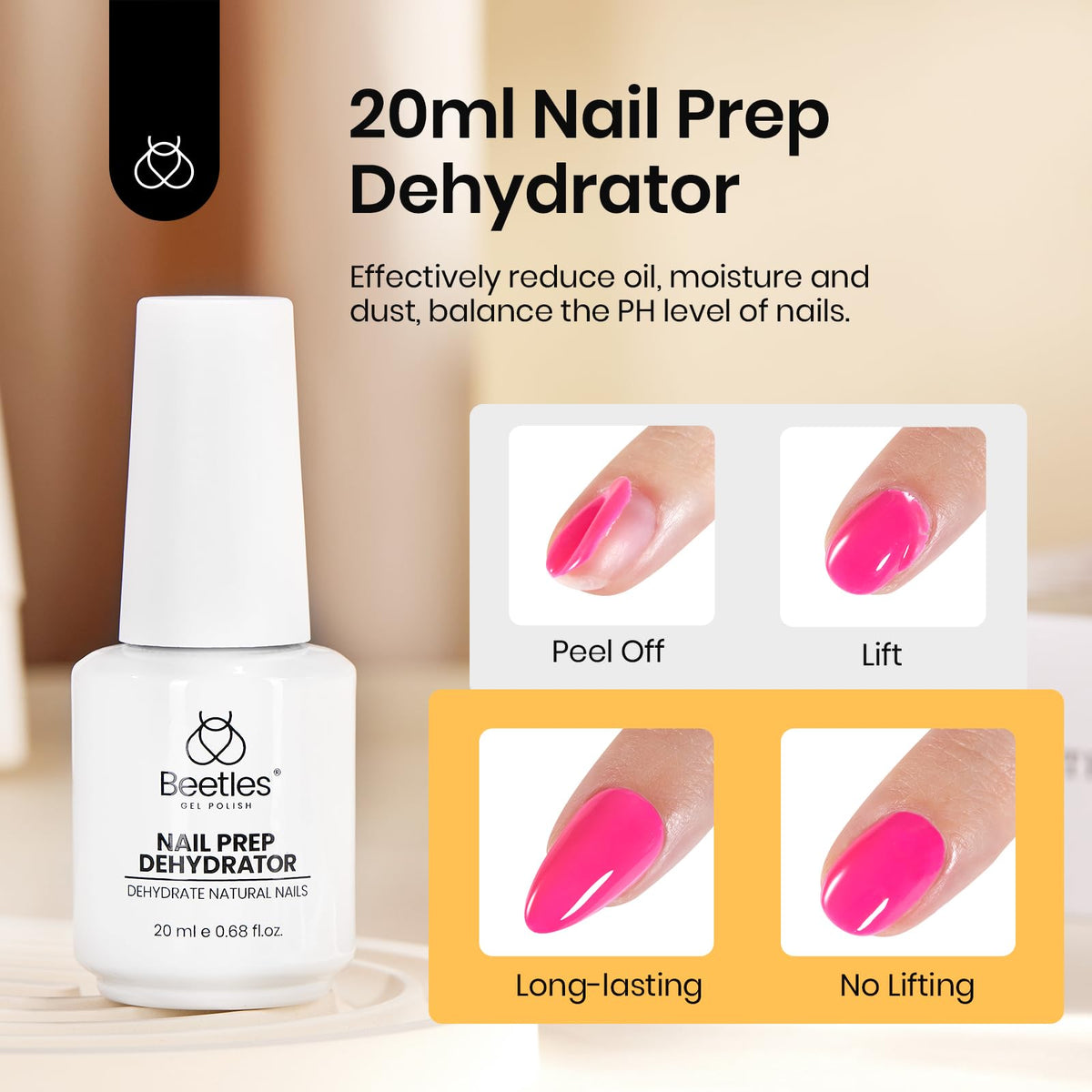 Application du déshydratant pour ongles beetles sur un ongle