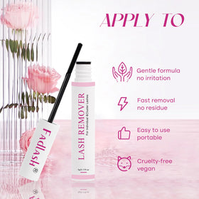 Application du dissolvant FADLASH sur des faux cils