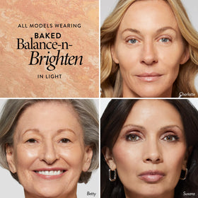 Application du fond de teint Baked Balance-n-Brighten sur une peau