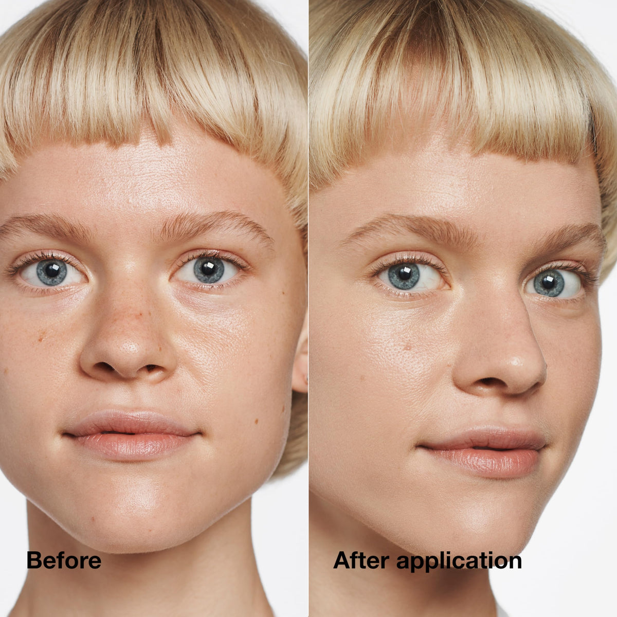 Application du fond de teint Clinique sur le visage