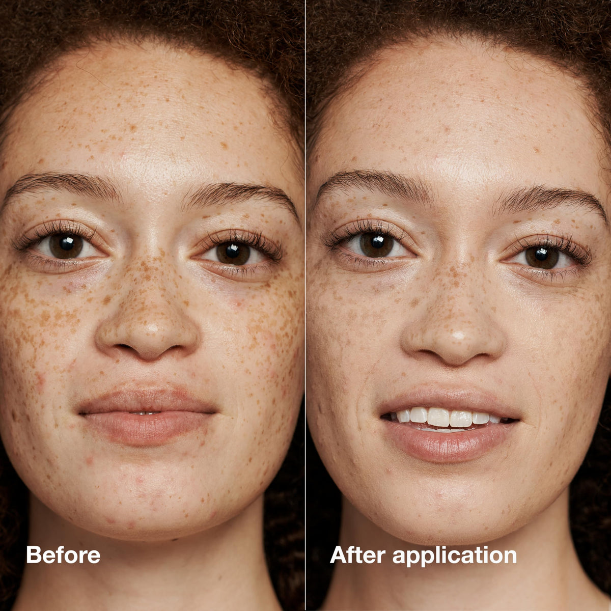 Application du fond de teint Clinique sur peau pour un fini naturel