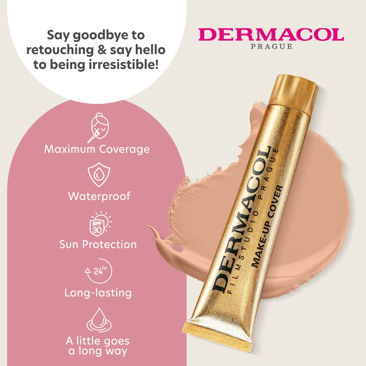 Application du fond de teint Dermacol sur une main