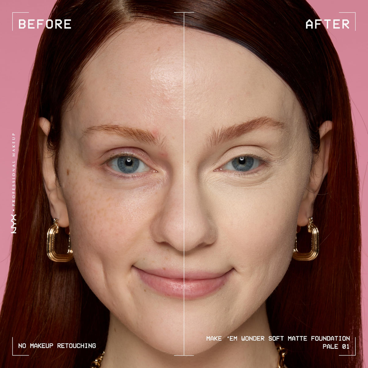 Application du fond de teint Make 'Em Wonder 01 Pale sur le visage