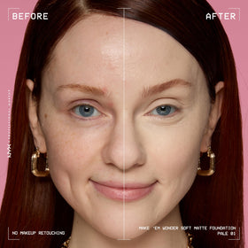 Application du fond de teint Make 'Em Wonder 01 Pale sur le visage