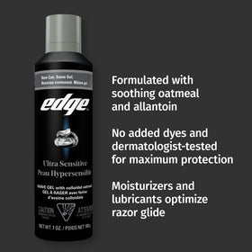 Application du gel à raser Edge sur le visage
