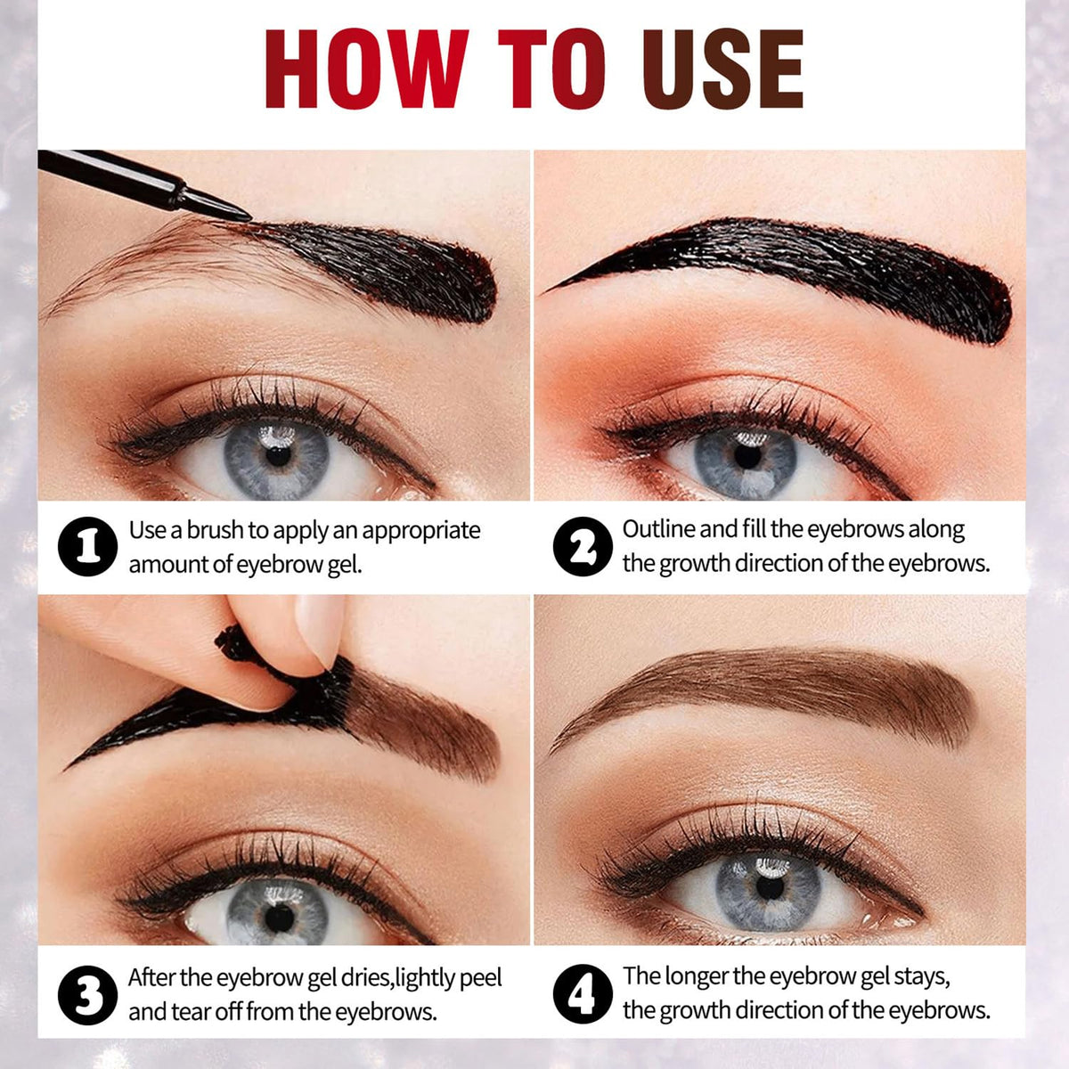 Application du gel à sourcils FeiCuiYun sur une main
