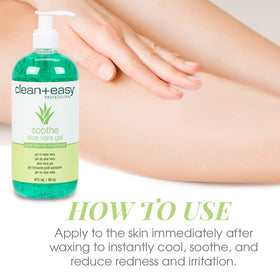 Application du gel Aloe Vera Clean + Easy après épilation