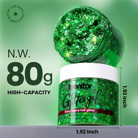 Application du gel brillant vert sur la peau