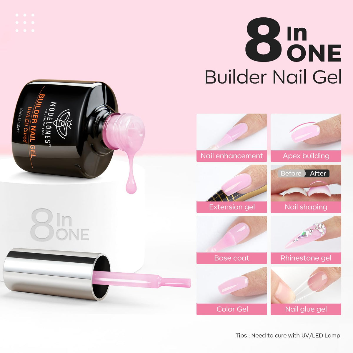 application du gel builder modelones sur ongles