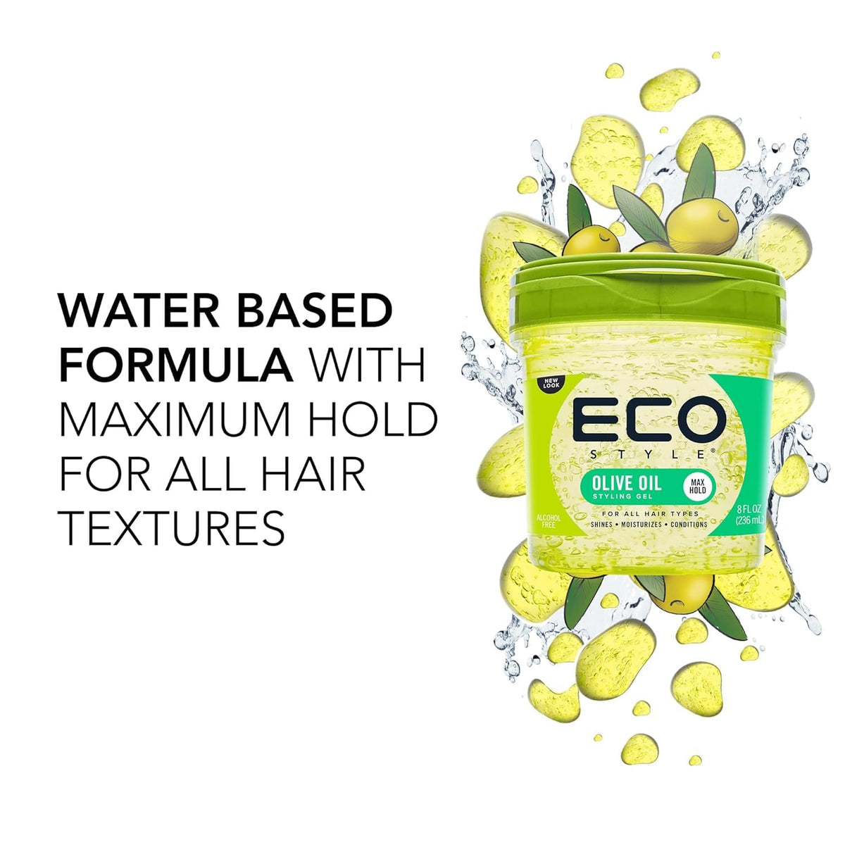 Application du Gel Coiffant Eco Style sur des cheveux