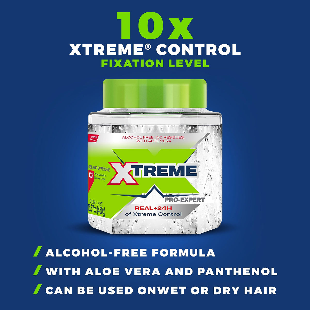 Application du gel coiffant Xtreme sur des cheveux stylisés