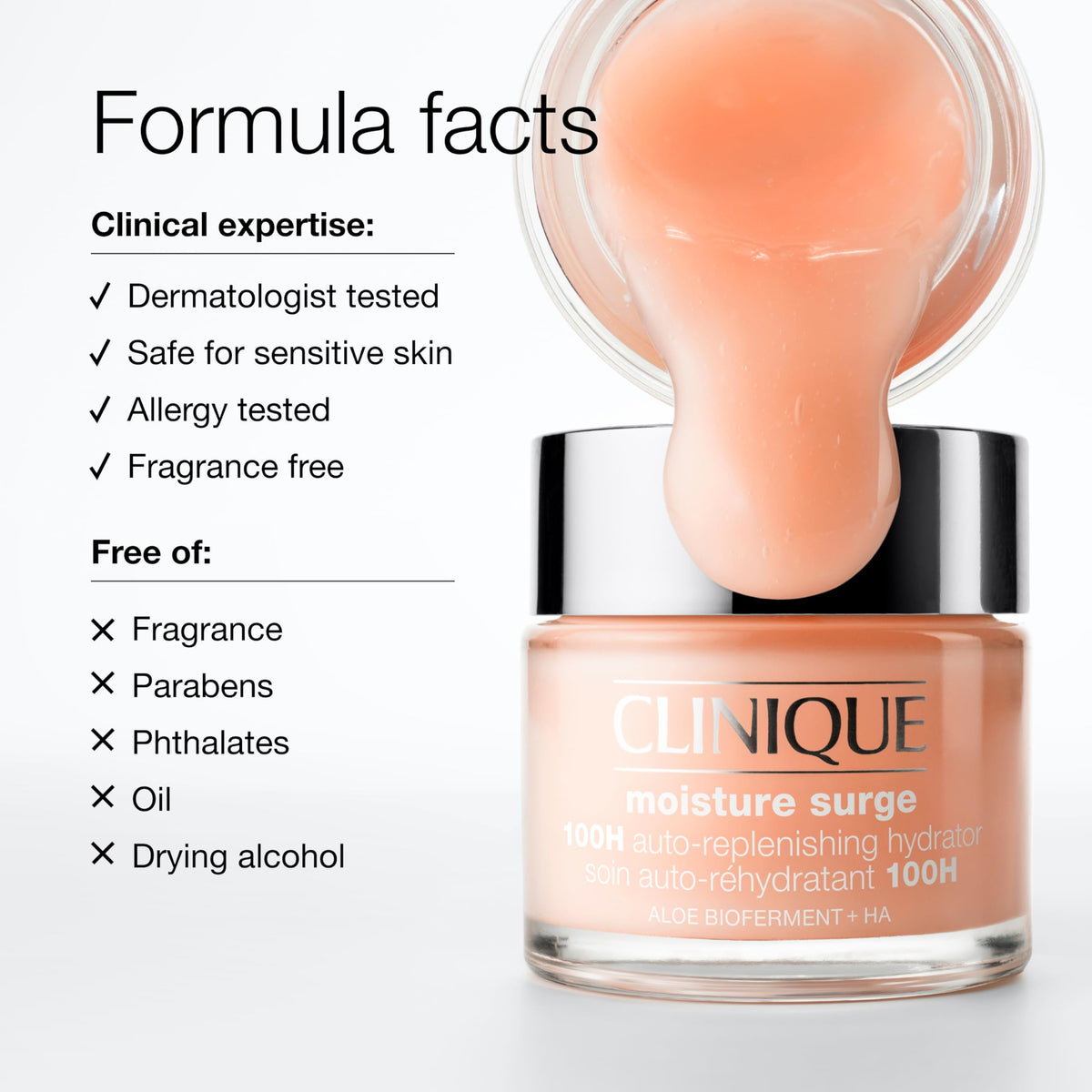 Application du gel-crème Clinique Moisture Surge 100H sur la peau