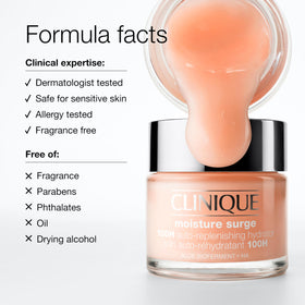 Application du gel-crème Clinique Moisture Surge 100H sur la peau