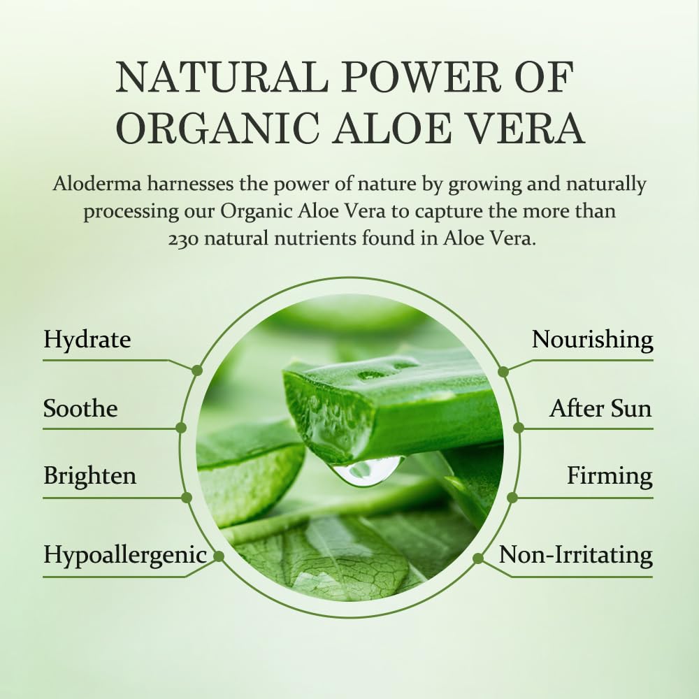 Application du gel d'Aloe Vera Aloderma sur le visage