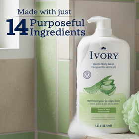 Application du gel douche Ivory sur une peau