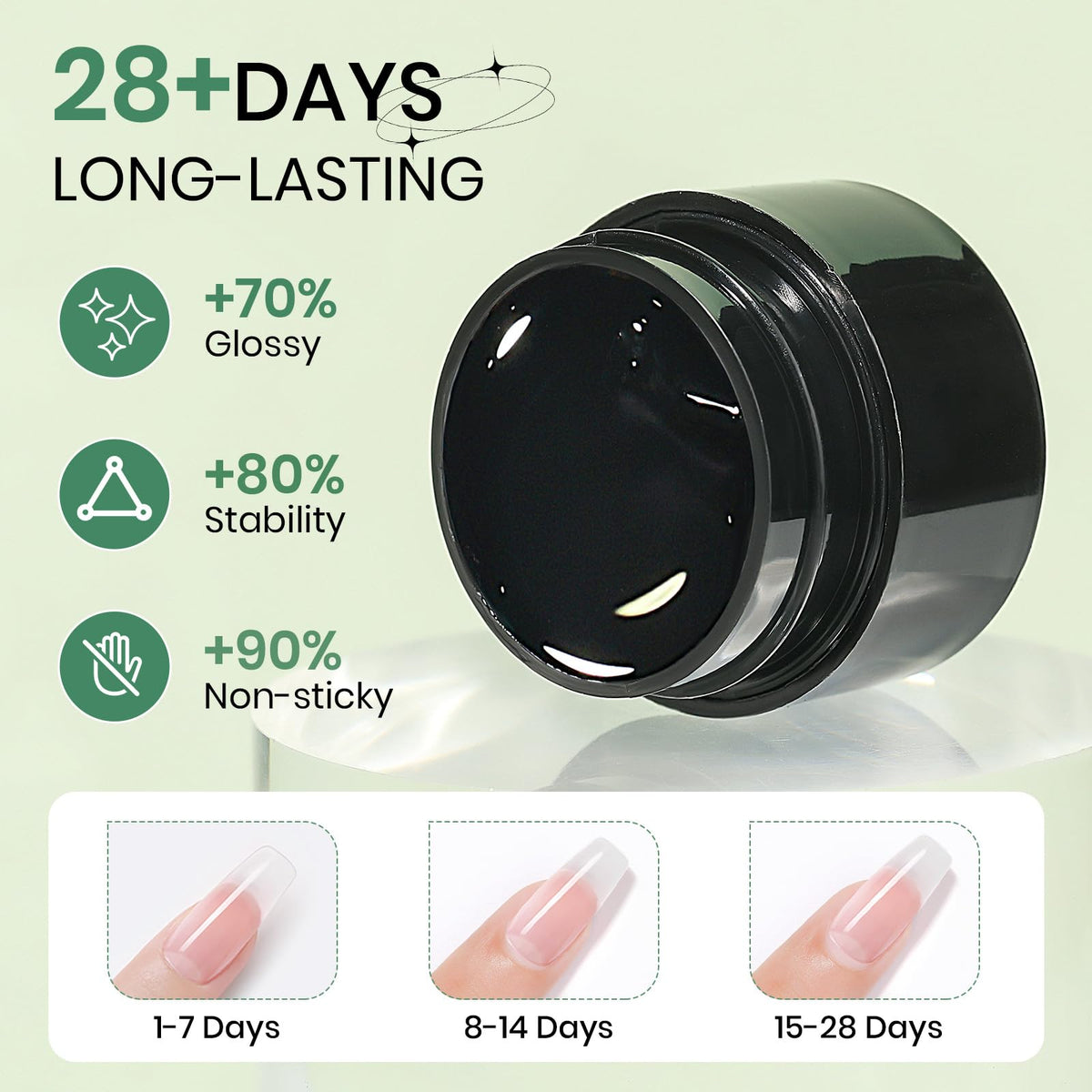 Application du gel SUPWEE sur des ongles en cours de décoration