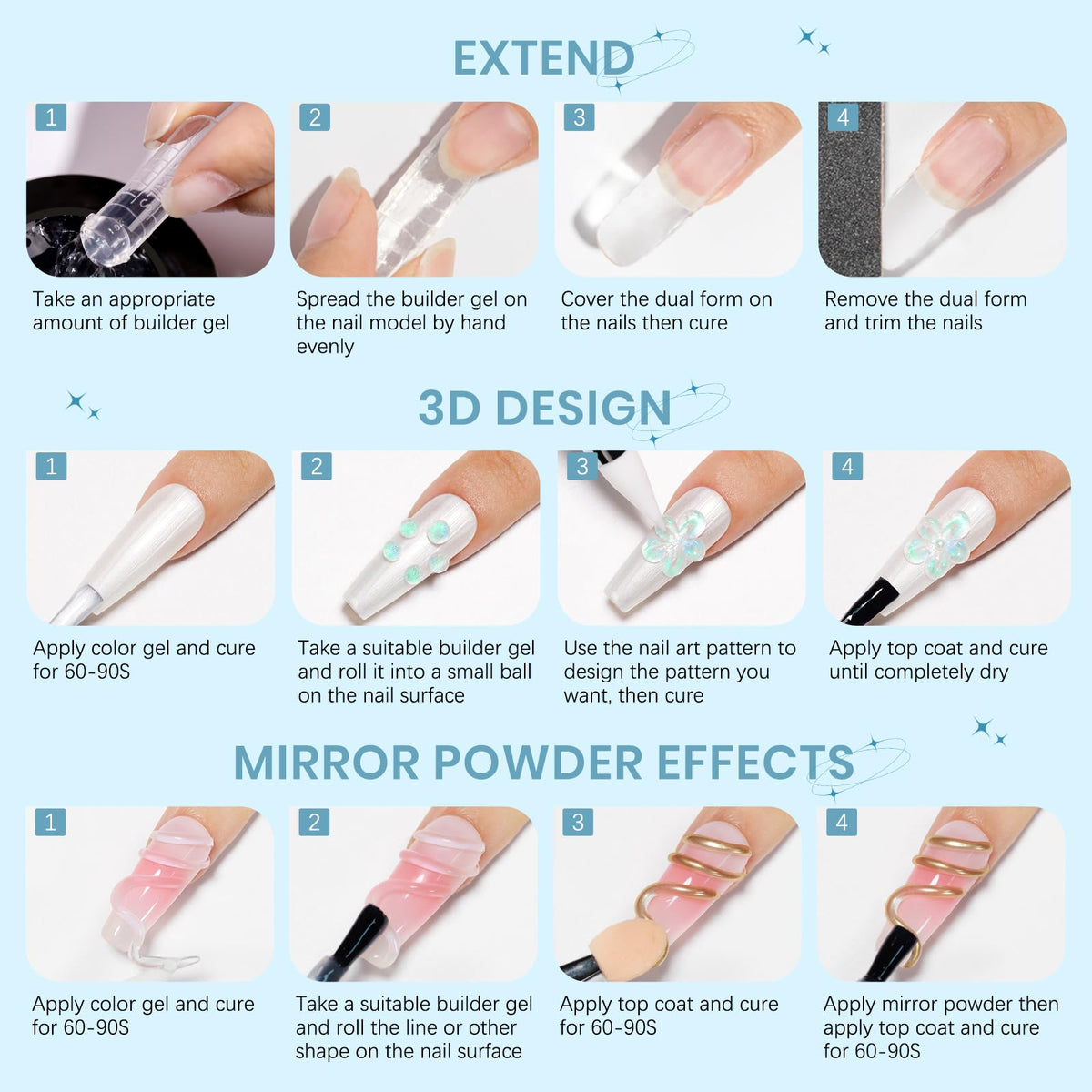 Application du gel SUPWEE sur les ongles