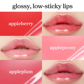 Application du gloss à lèvres NOONI sur des lèvres hydratées
