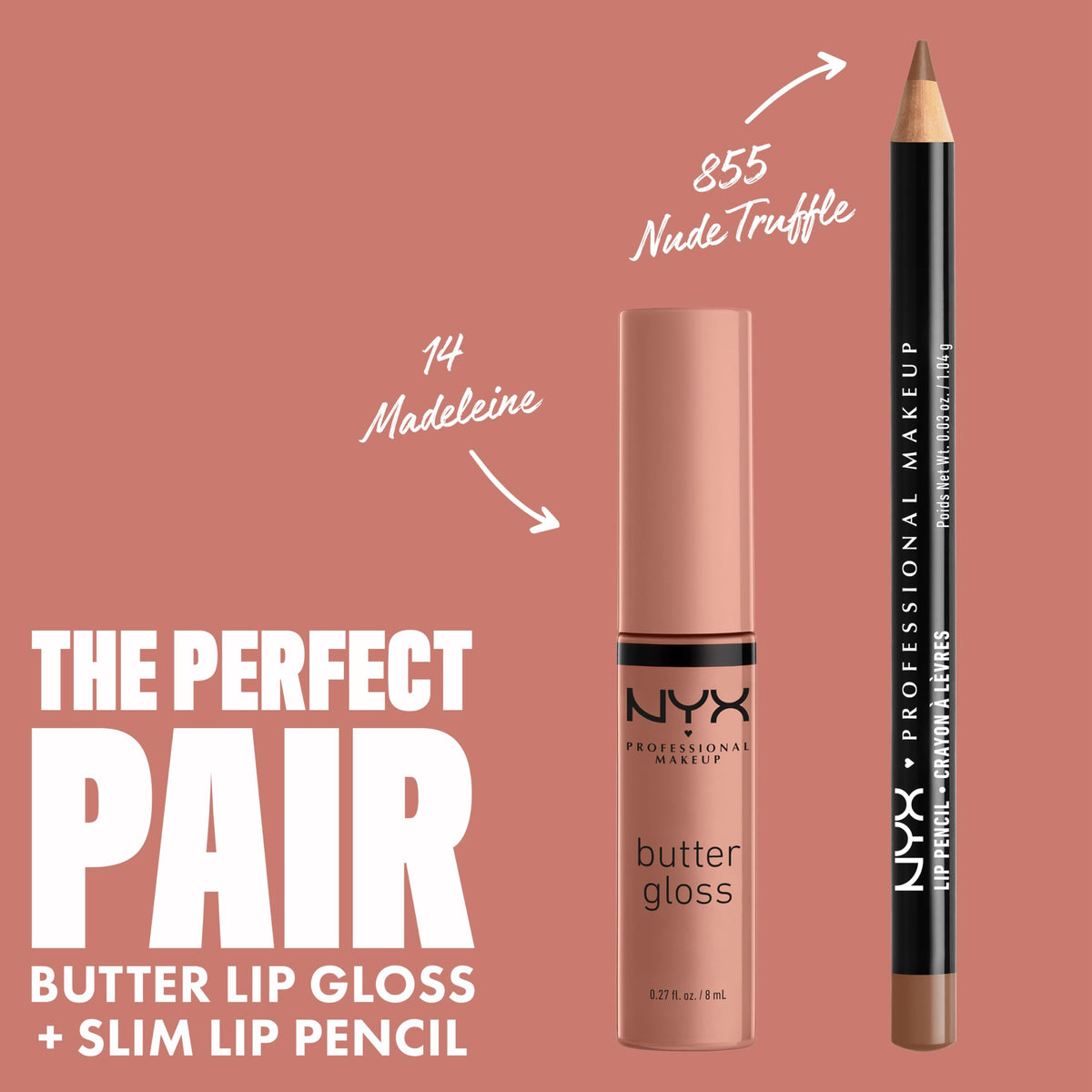 Application du gloss à lèvres NYX Butter Gloss Madeleine