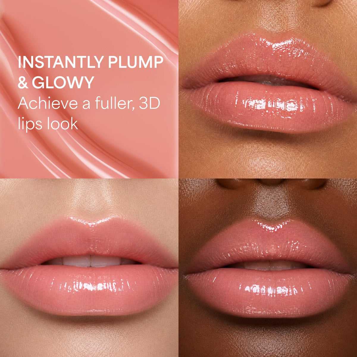 Application du Glossy Lip Tint sur les lèvres avec couleur modulable