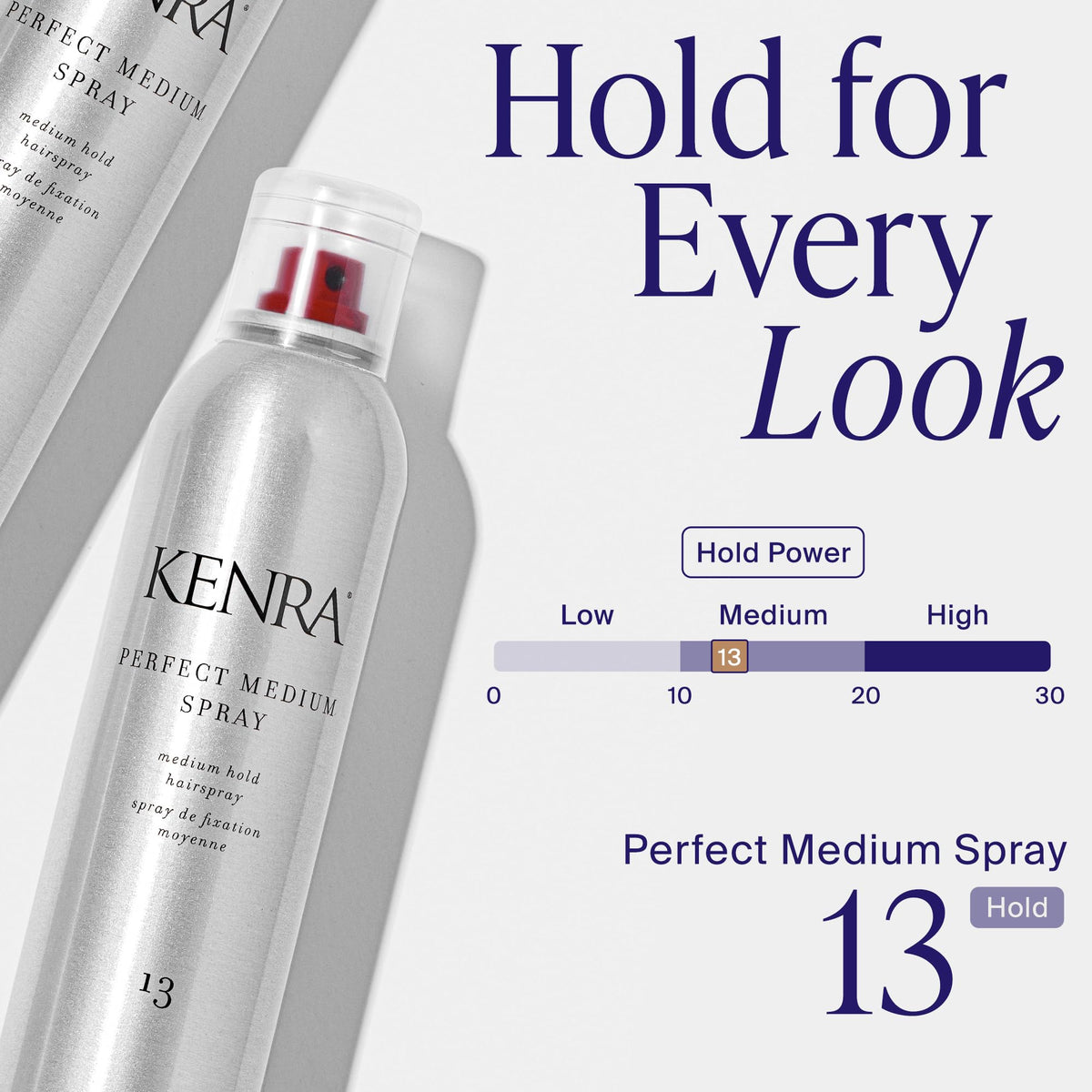 Application du Kenra Perfect Medium Spray sur les cheveux