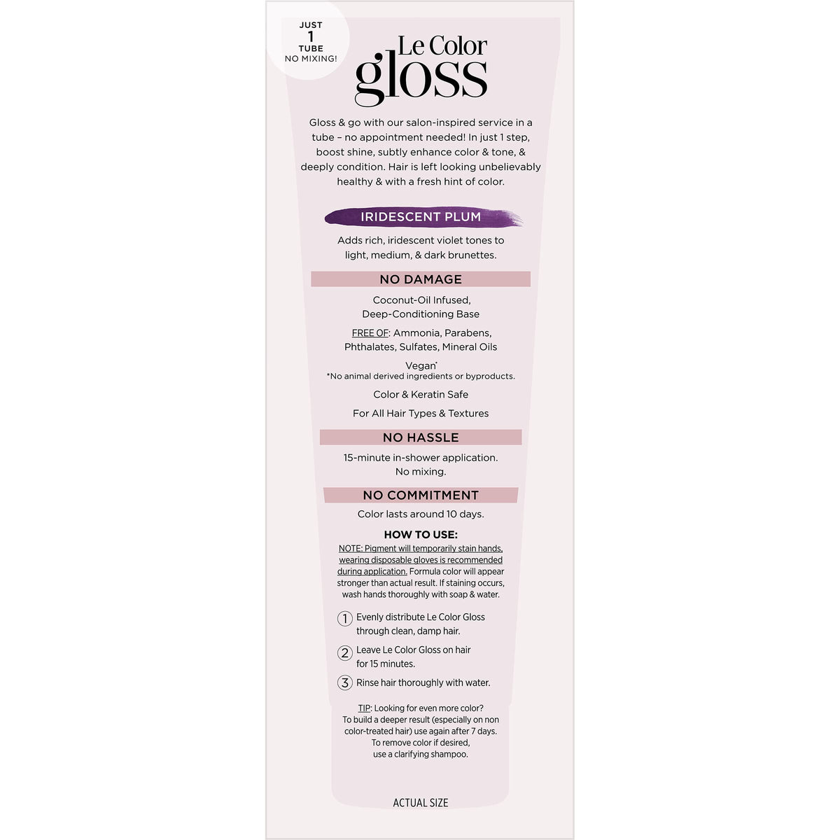 Application du L'Oreal Paris Le Color Gloss sur les cheveux