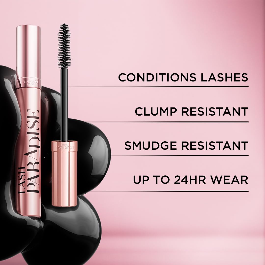 Application du mascara L'Oreal Paris Lash Paradise sur des cils