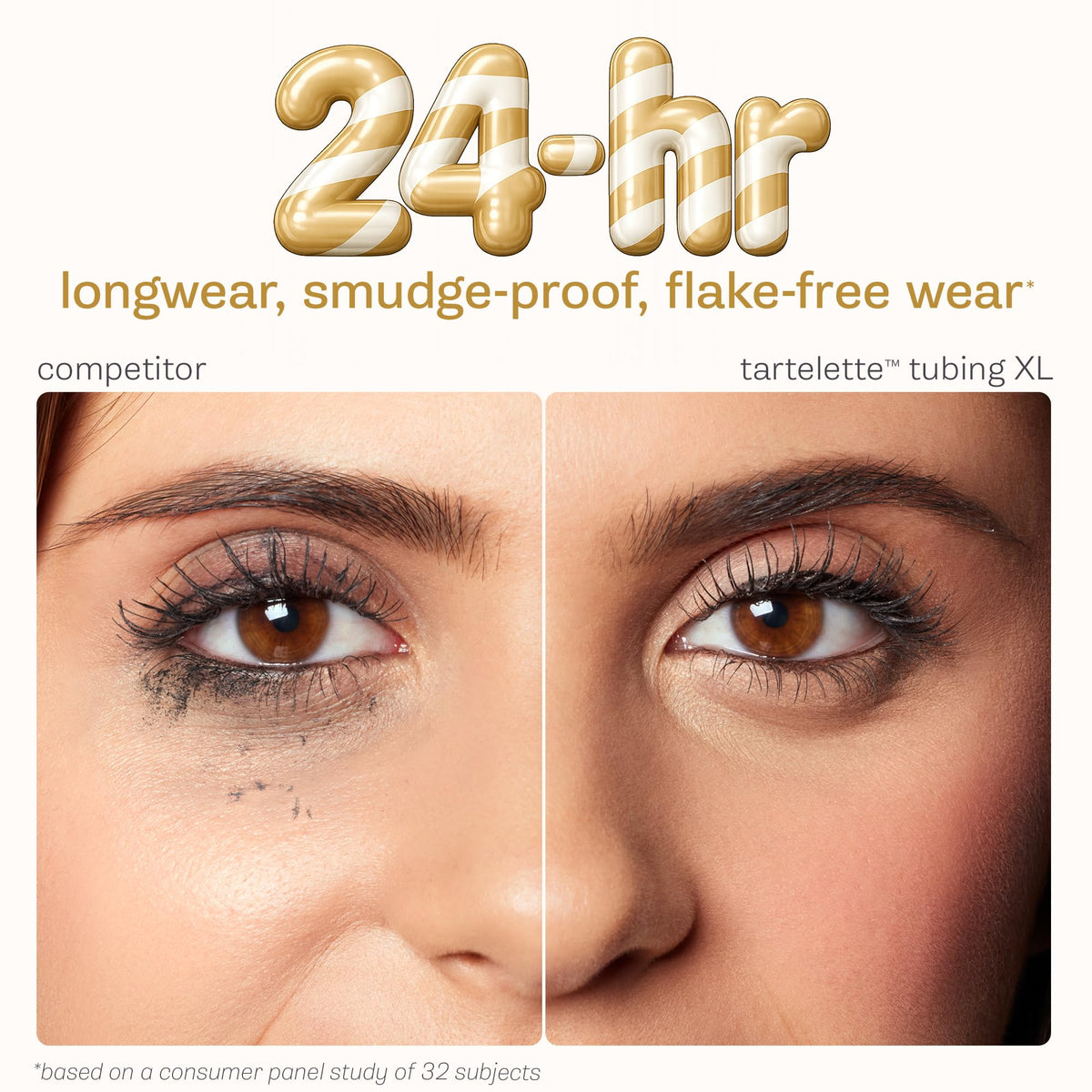 application du mascara Tartelette XL sur des cils