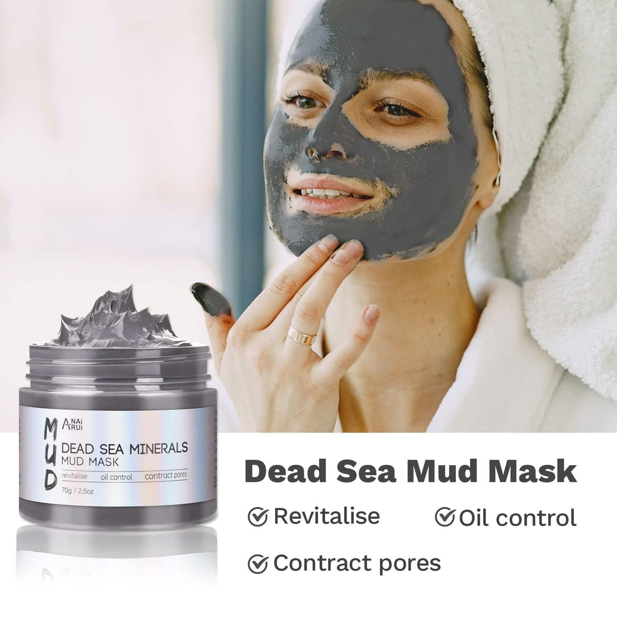 Application du masque ANAI RUI sur un visage, ambiance spa