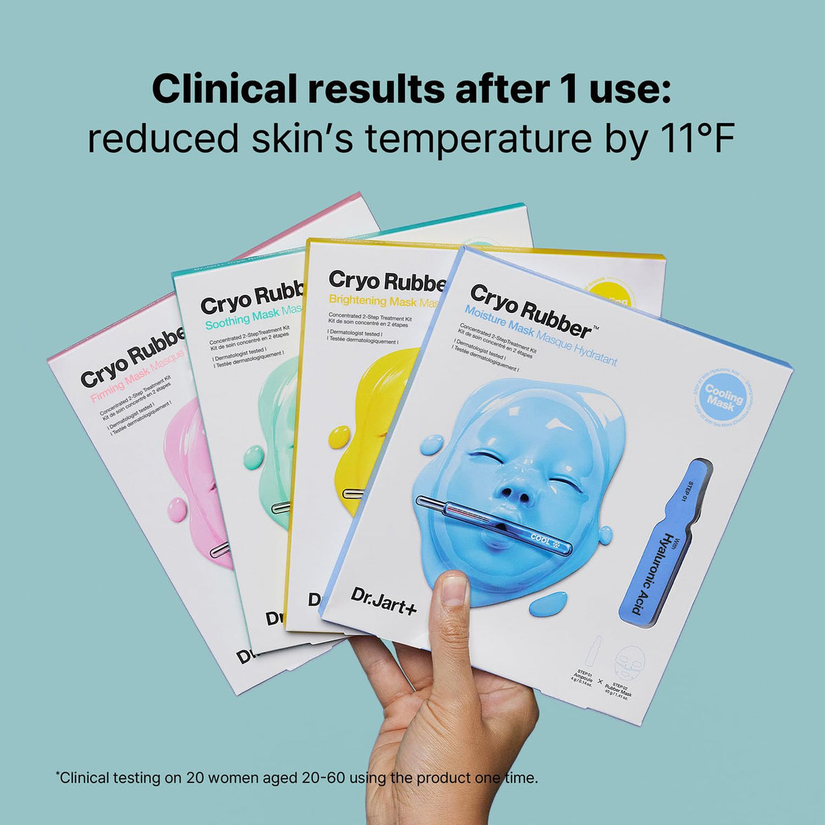 Application du masque Cryo Rubber sur un visage