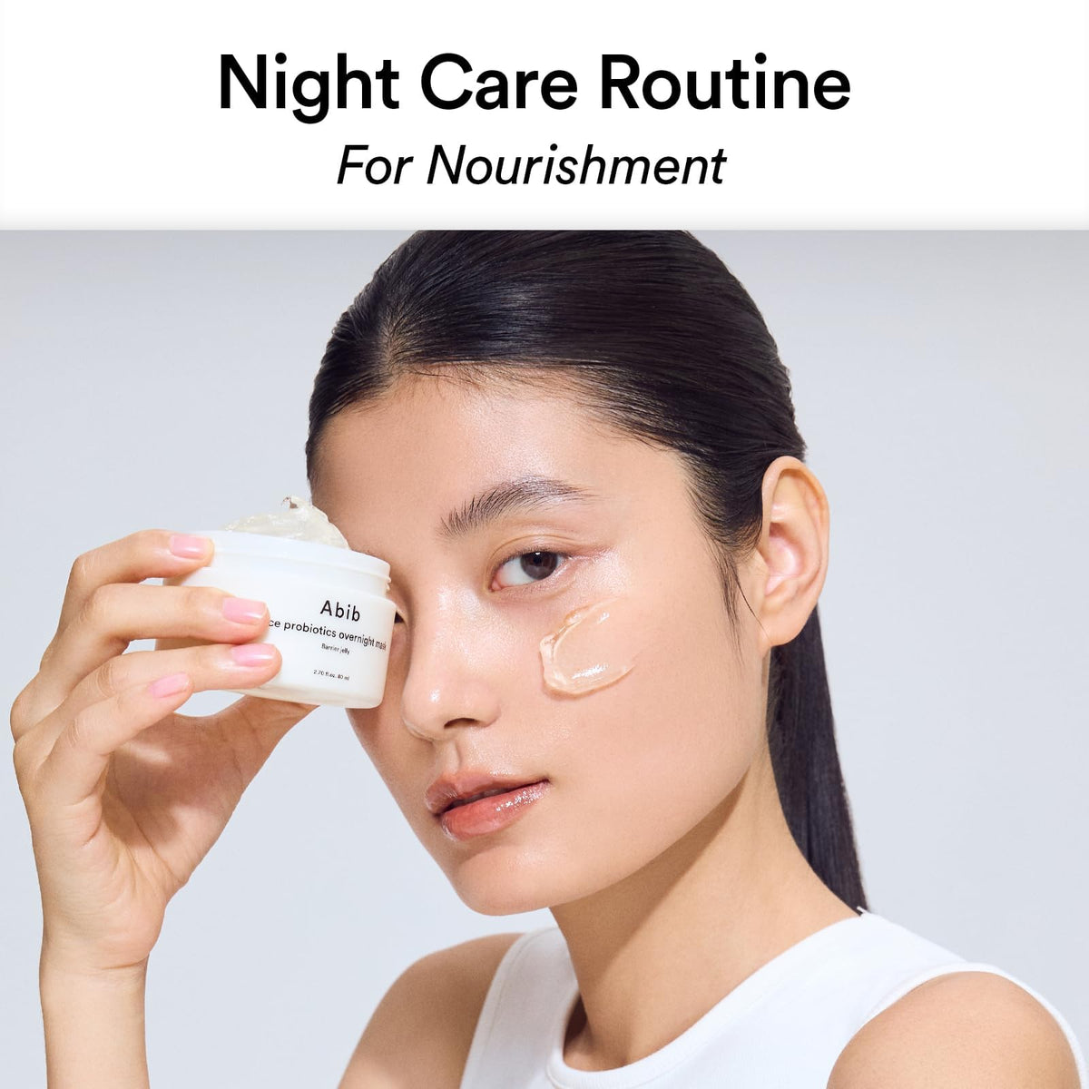 Application du masque de nuit Abib sur la peau