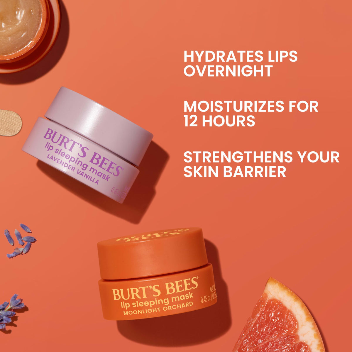 Application du masque de nuit Burt's Bees avec applicateur en bambou