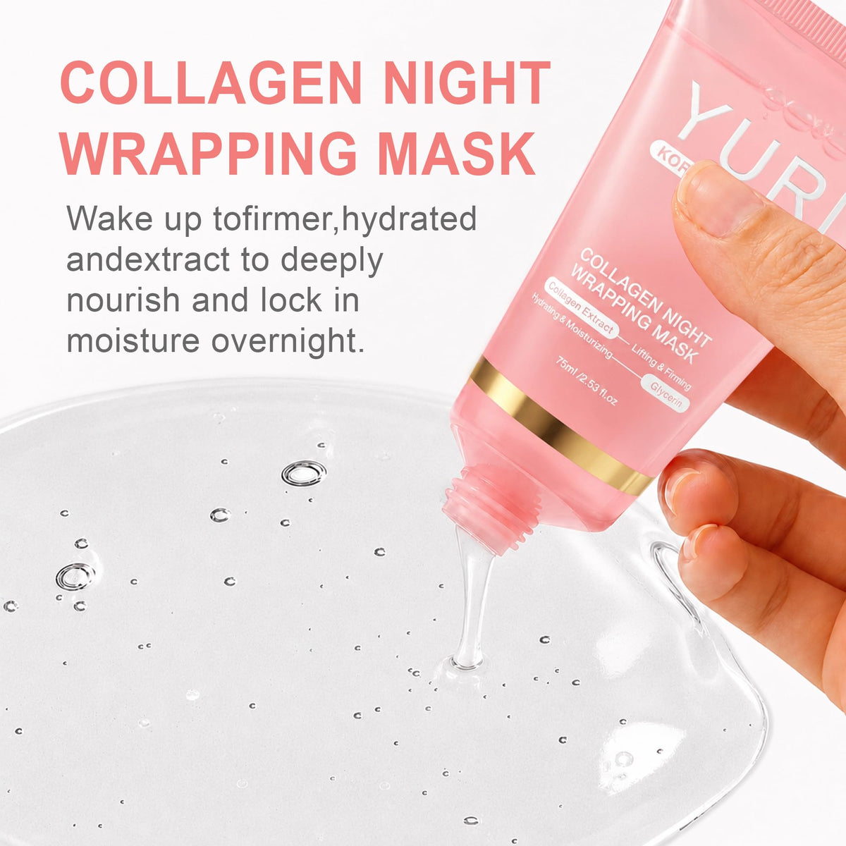 Application du masque de nuit YURI KOREA sur une peau propre