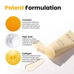 Application du masque hydratant au curcuma et acide kojique sur le visage