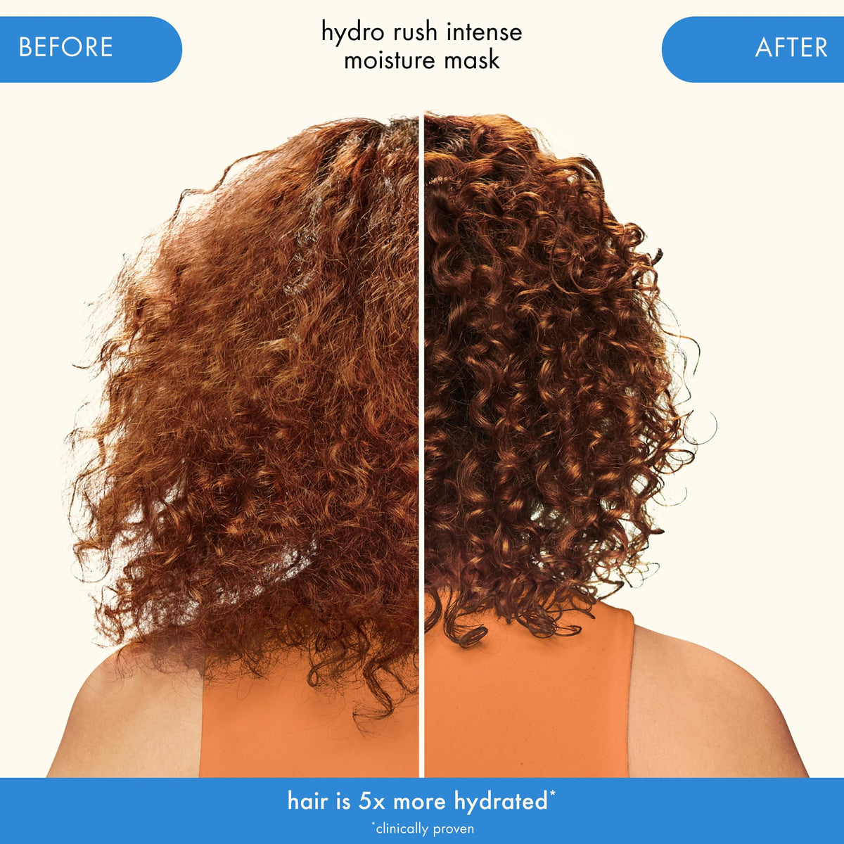 Application du Masque Hydro Rush sur des cheveux