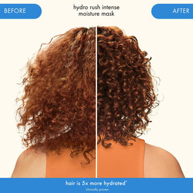 Application du Masque Hydro Rush sur des cheveux