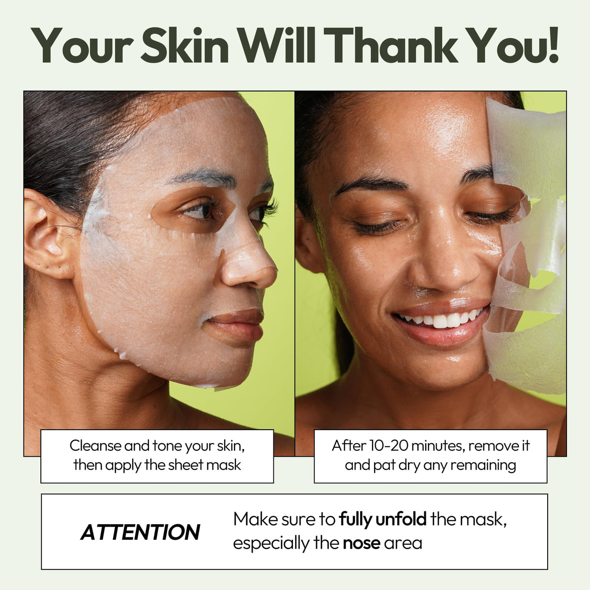 Application du masque LAPCOS Aloe Vera