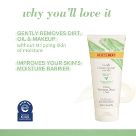 Application du nettoyant crème doux Burt's Bees sur peau