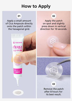Application du patch DWEasyDerm sur un bouton