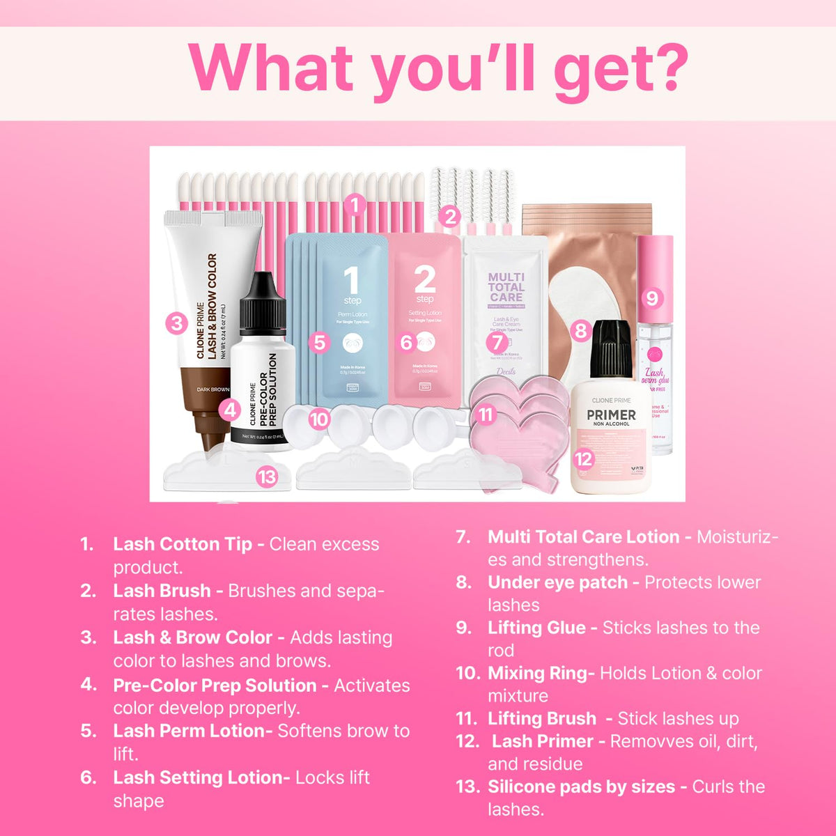 Application du rehaussement des cils avec le kit CLIONE
