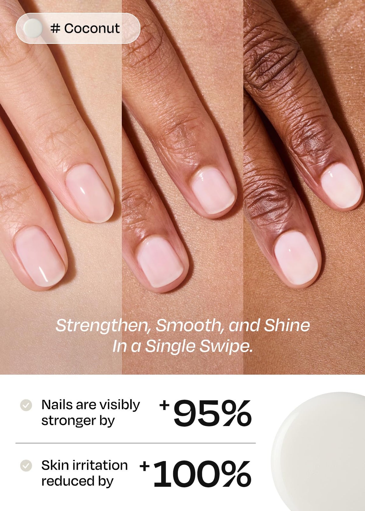 Application du renforceur d'ongles ohora sur des ongles naturels