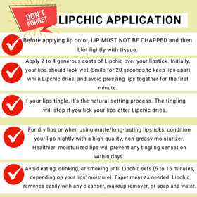 Application du scellant à lèvres Lip Chic sur lèvres